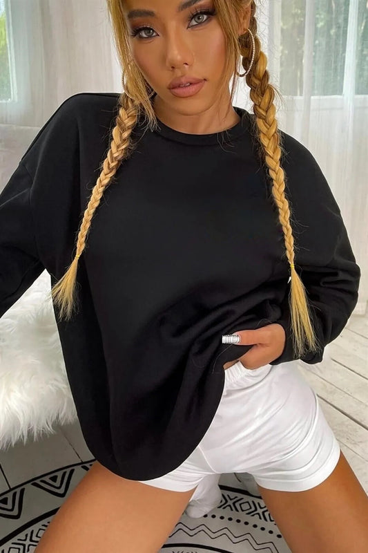 Kadın In The Clouds Baskılı Oversize Sweatshirt