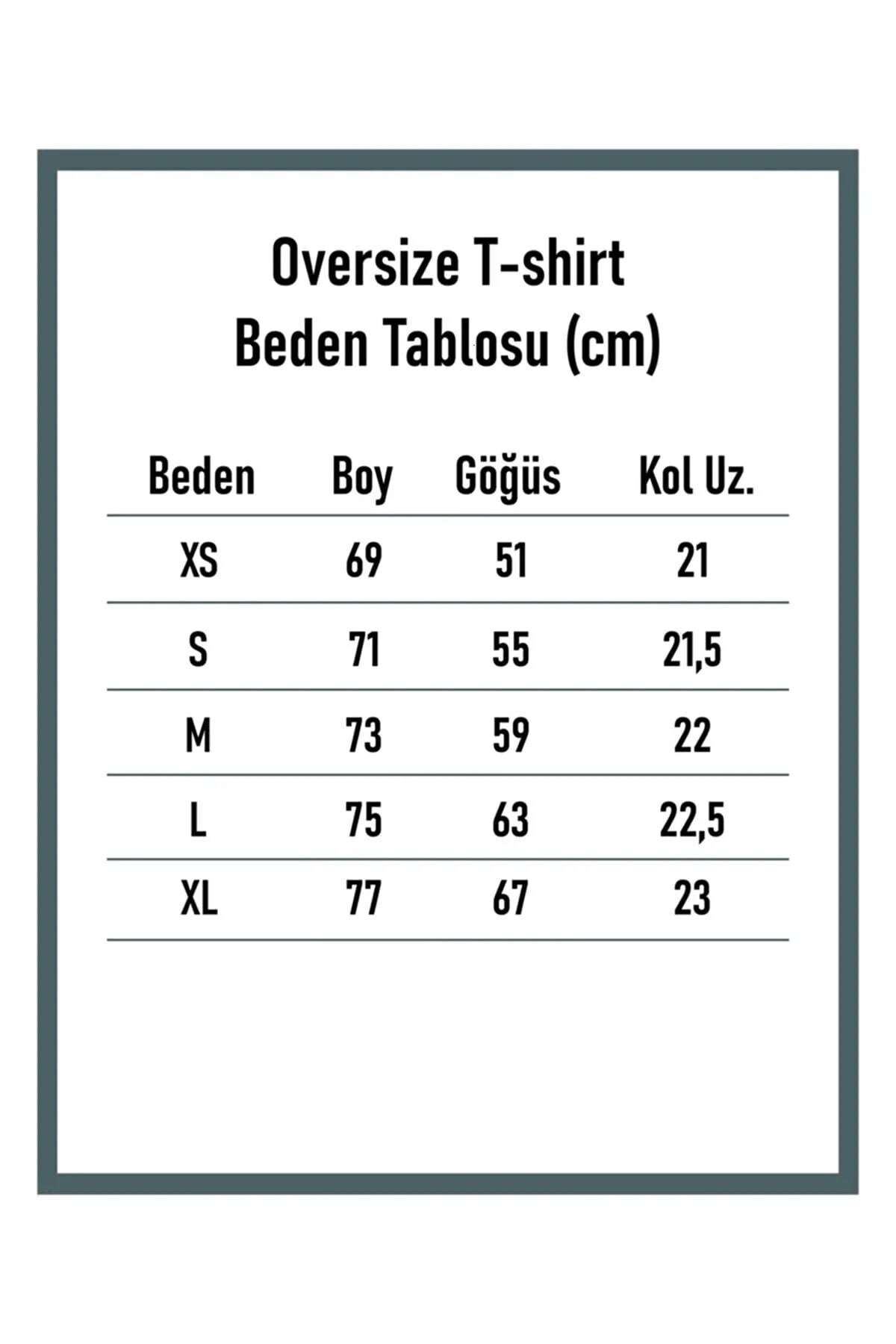 Kadın Oversize Happiness Baskılı Gri T-shirt
