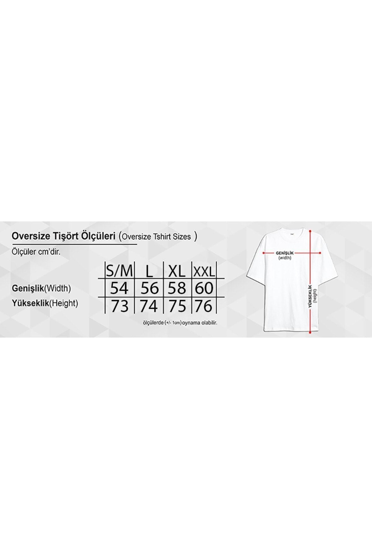 Unisex Balance Baskılı Oversize Boyfriend T-Shirt