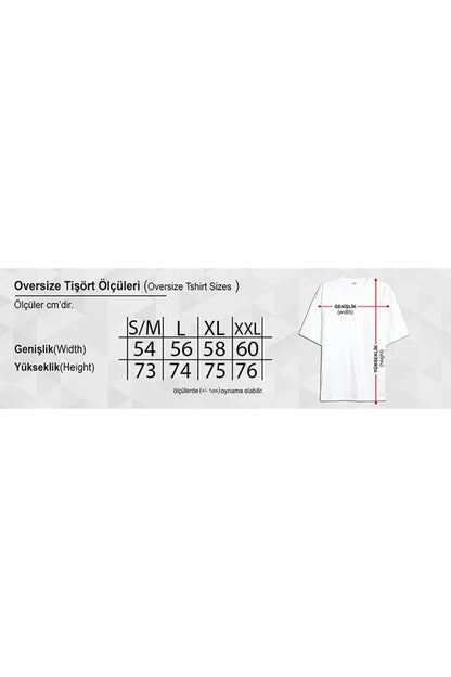 Unisex Balance Baskılı Oversize Boyfriend T-Shirt