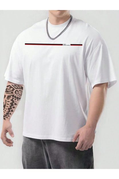 Pamuk Penye Kumaş Oversize Dream Maker Baskılı Beyaz T-shirt