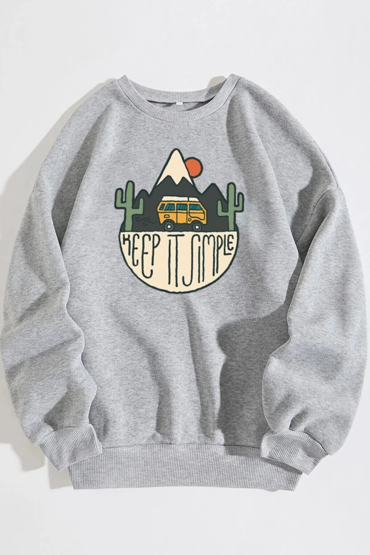 Unisex Simple Baskılı Oversize Sweatshirt