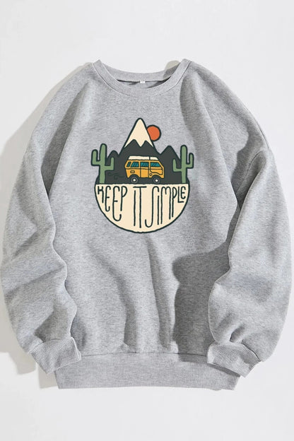 Unisex Simple Baskılı Oversize Sweatshirt
