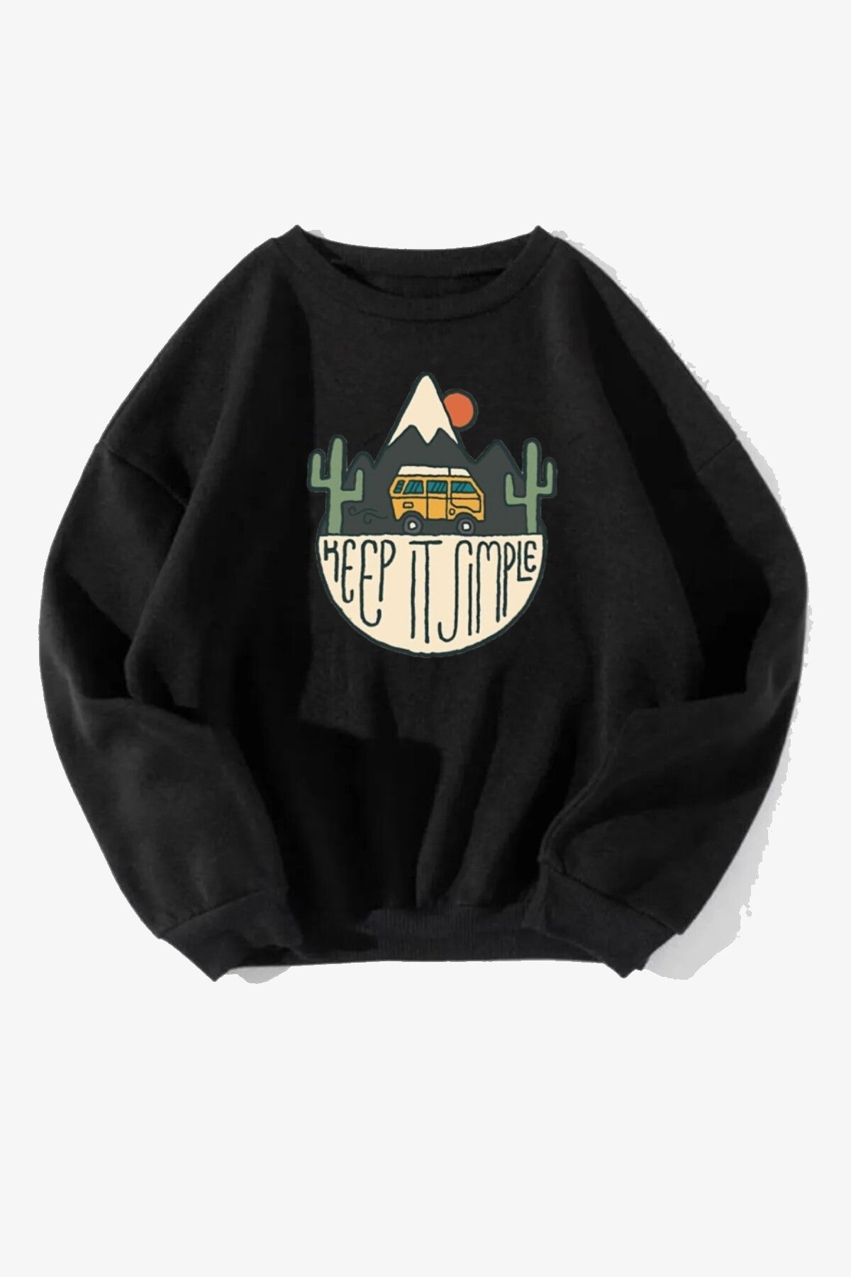 Unisex Simple Baskılı Oversize Sweatshirt