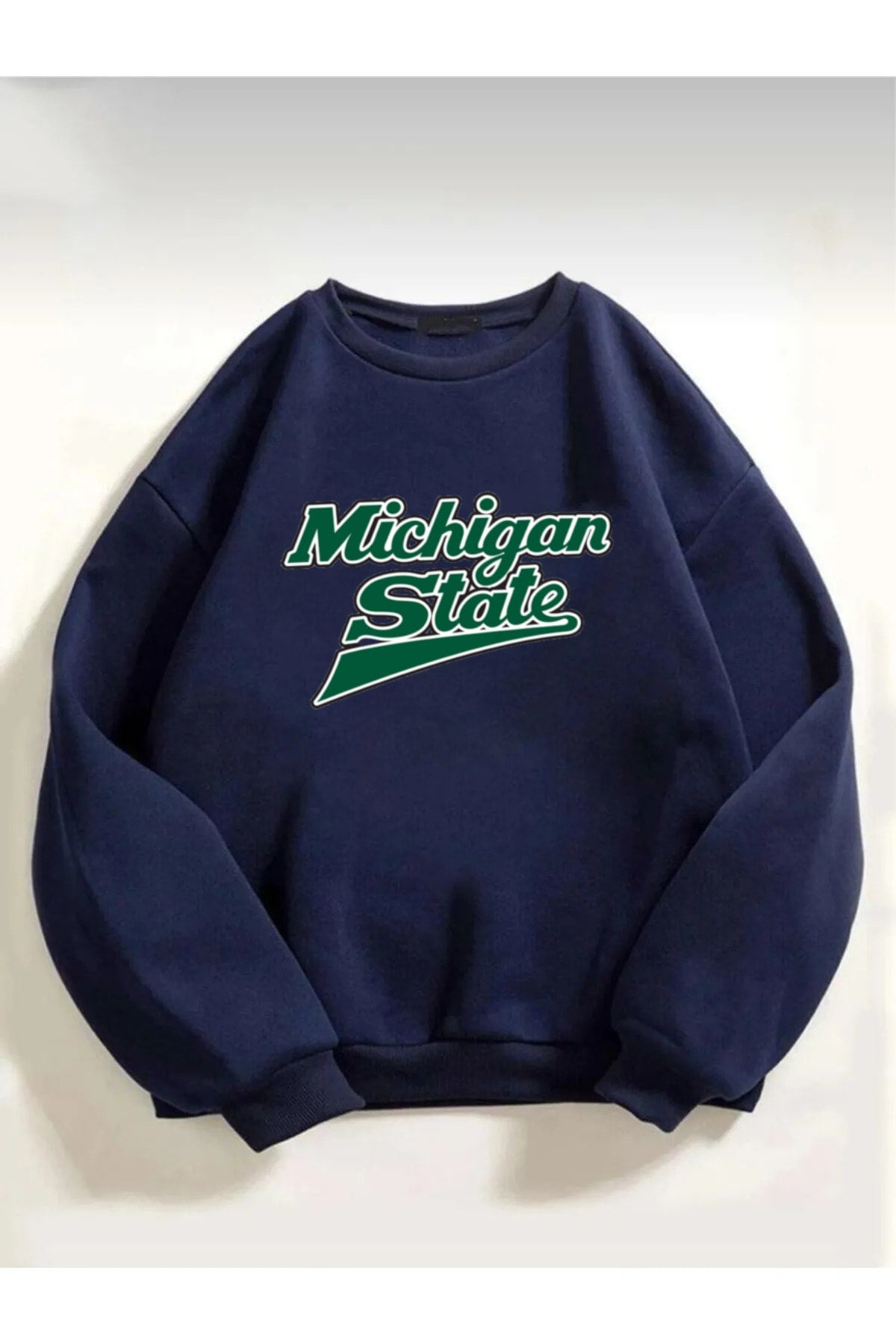 Unisex Michigan State Baskılı Oversize Sweatshirt