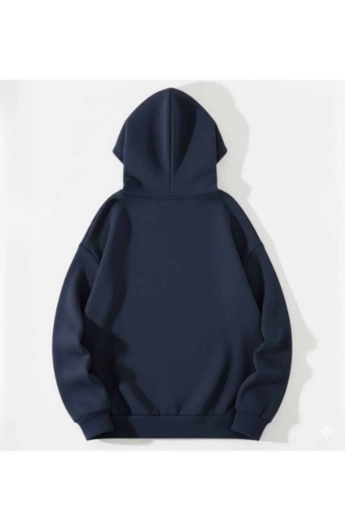 Unisex Erkek/Kadın CHERRIES Baskılı Pamuklu Oversize Kapüşonlu Lacivert Sweatshirt