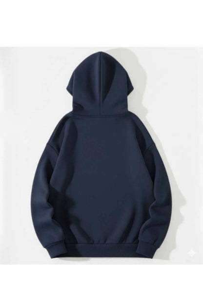 Unisex Erkek/Kadın CHERRIES Baskılı Pamuklu Oversize Kapüşonlu Lacivert Sweatshirt