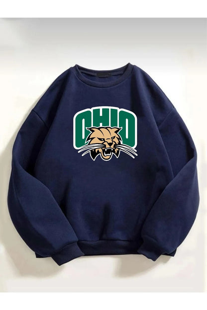 Unisex Ohıo Baskılı Oversize Sweatshirt