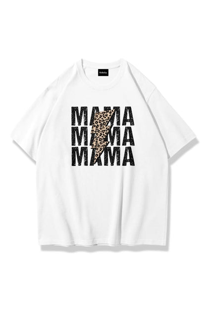Kadın Bisiklet Yaka Baskılı Pamuk Oversize Yuvarlak Yakalı Beyaz T-shirt