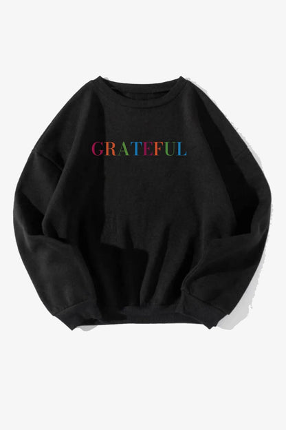 Kadın , Grateful Baskılı Oversize Sweatshirt
