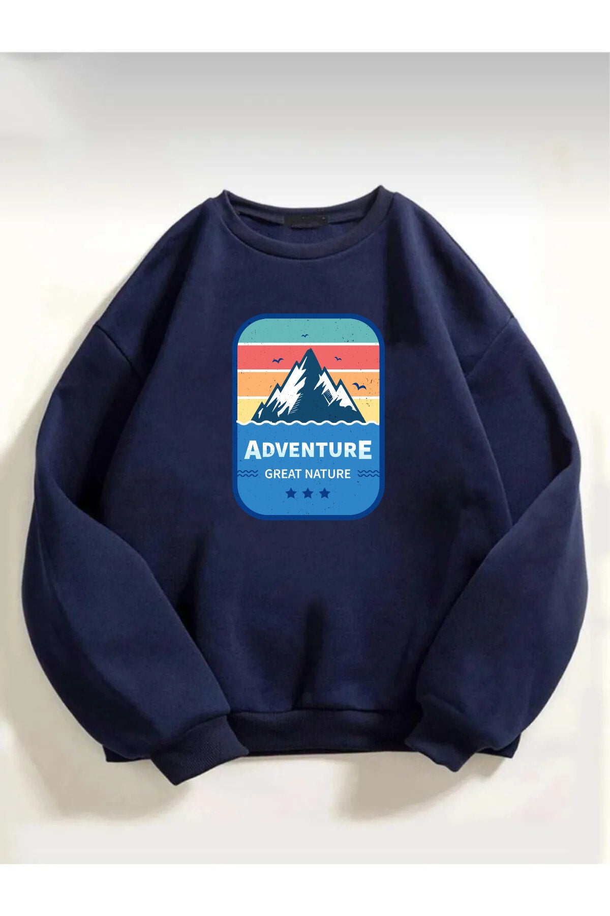 Unisex Great Nature Baskılı Oversize Sweatshirt