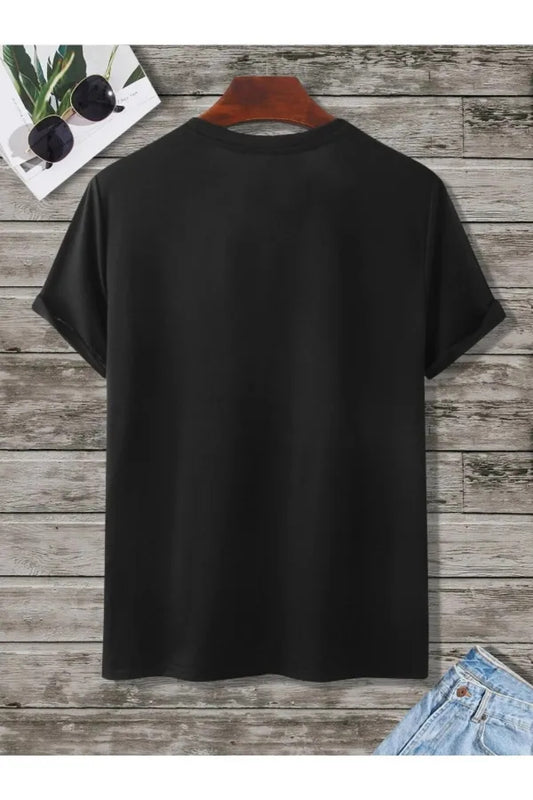 Unisex Siyah Oversize Tişört – %100 Pamuk Penye – Shark Baskılı – Rahat Kalıp Yazlık Basic T-shirt
