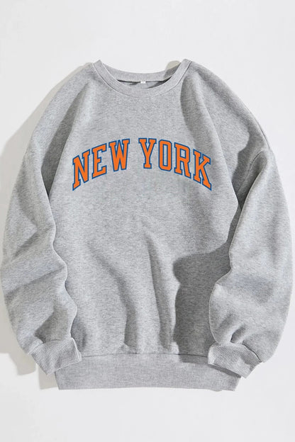 Unisex New York Baskılı Oversize Sweatshirt