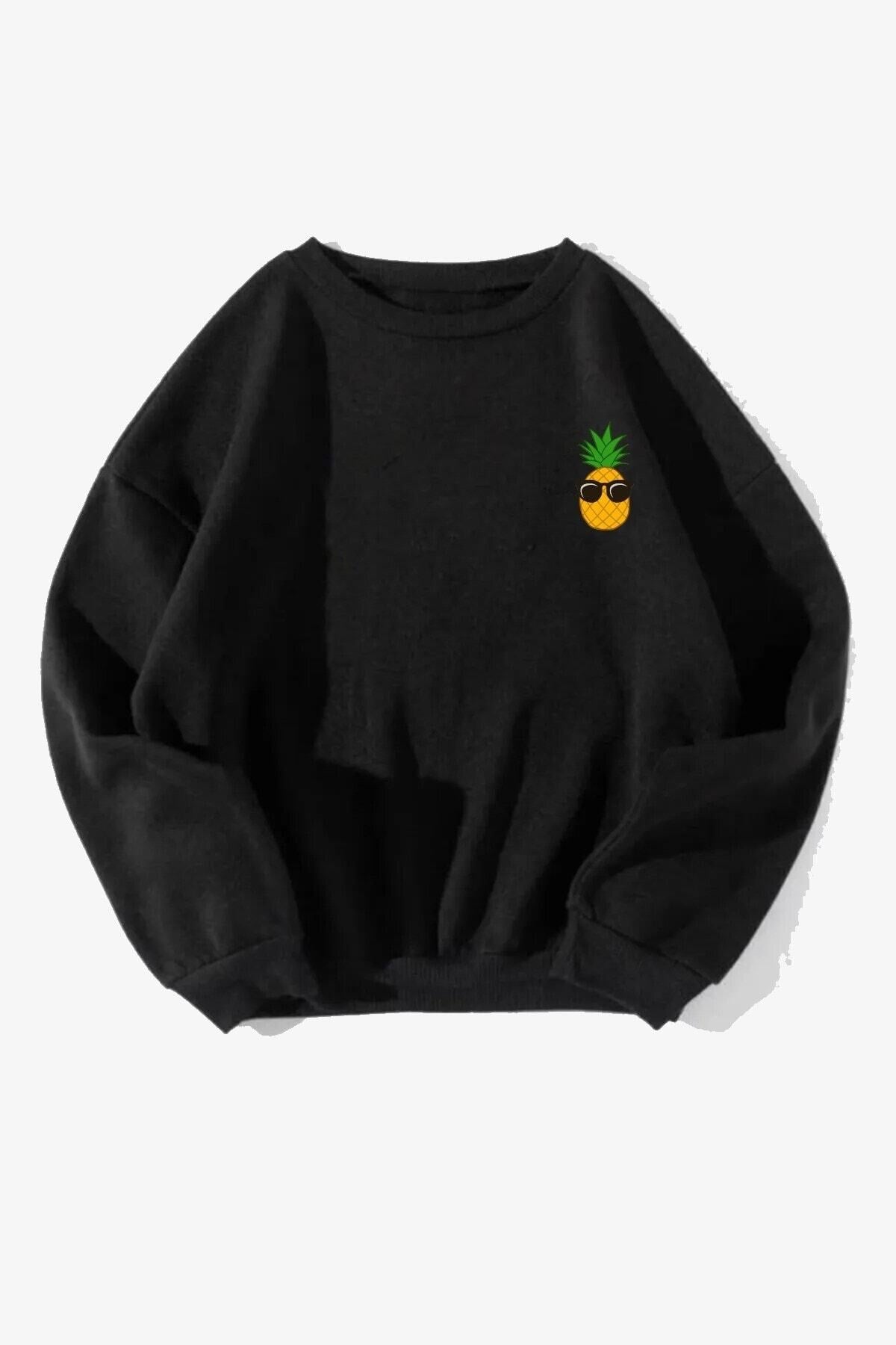 Unisex Pineapple Baskılı Oversize Sweatshirt