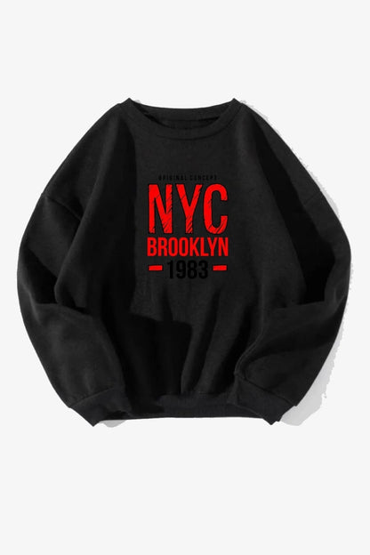 Unisex Nyc Baskılı Oversize Sweatshirt