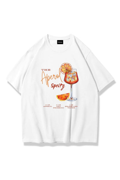 Kadın Bisiklet Yaka Baskılı Pamuk Oversize Yuvarlak Yakalı Beyaz T-shirt