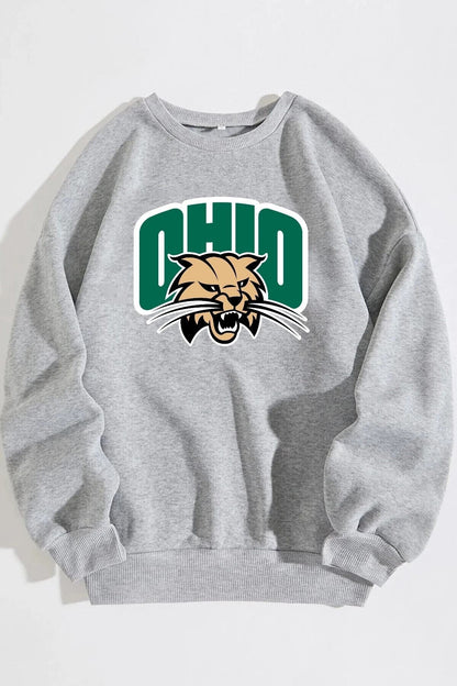 Unisex Ohıo Baskılı Oversize Sweatshirt