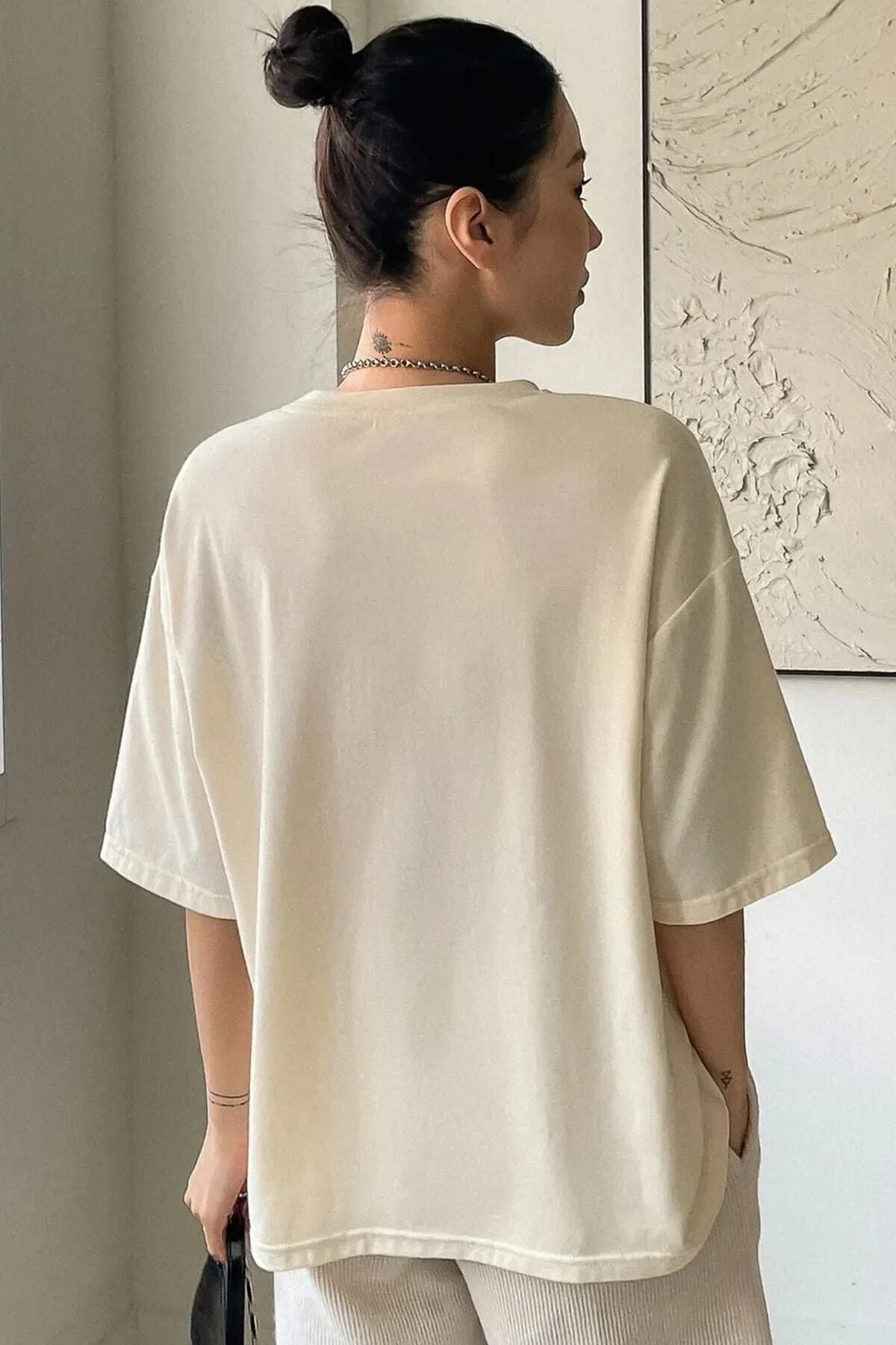 Unisex Balance Baskılı Oversize Boyfriend T-Shirt