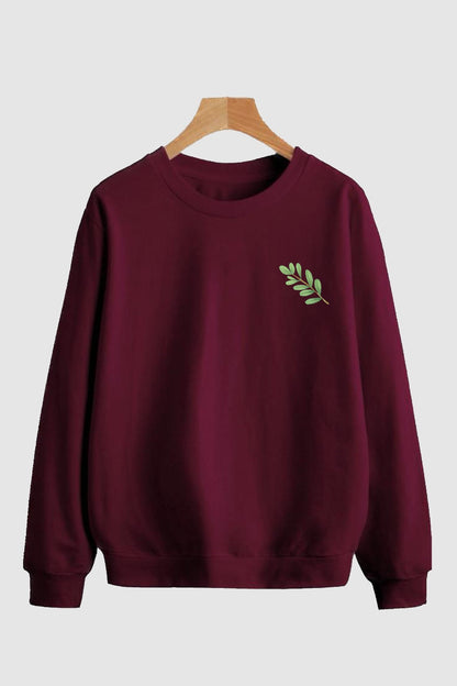 Unisex Baskılı Bordo Oversize Sweatshirt