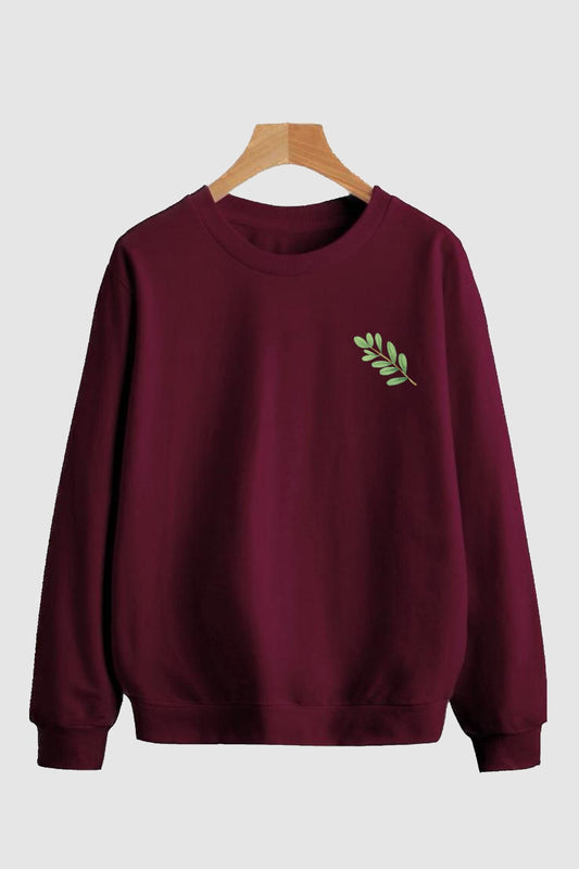 Unisex Baskılı Bordo Oversize Sweatshirt