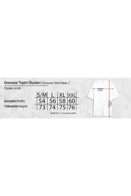 Unisex Balance Baskılı Oversize Boyfriend T-Shirt