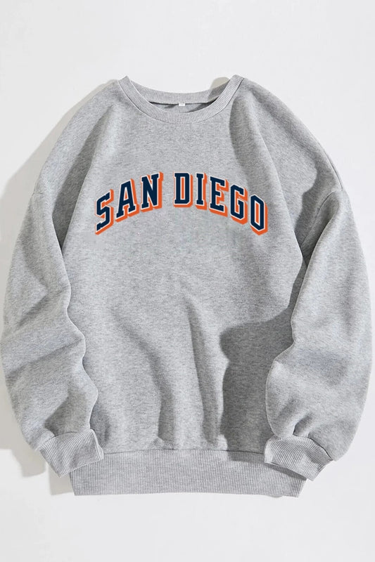 Unisex San Diego Baskılı Oversize Sweatshirt