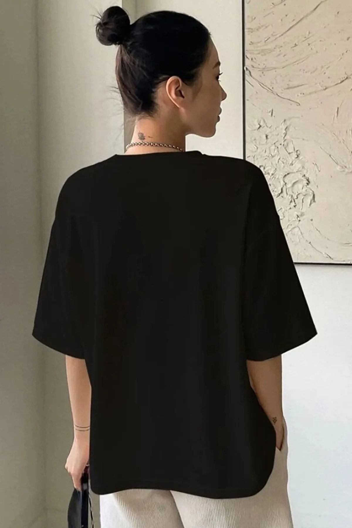 Unisex Balance Baskılı Oversize Boyfriend T-Shirt