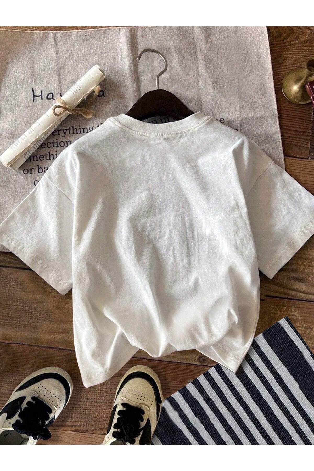 Unisex Van Gogh baskılı Beyaz T-shirt