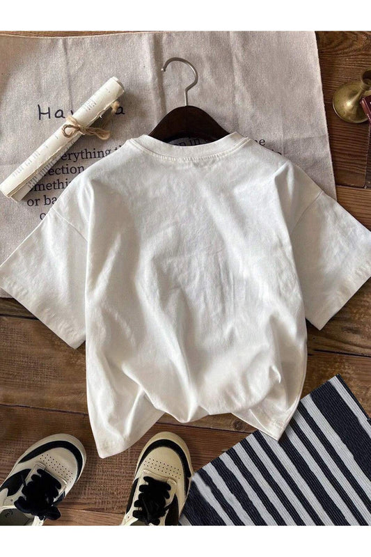 Unisex Van Gogh baskılı Beyaz T-shirt