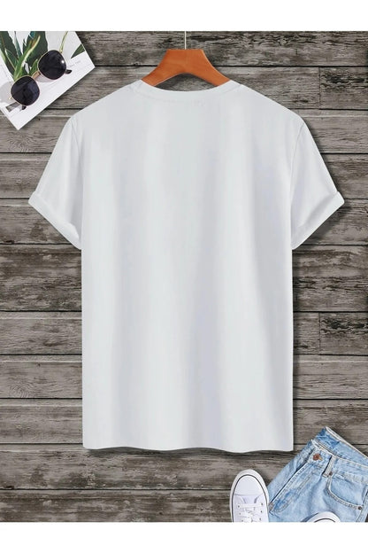 Unisex Beyaz Oversize Tişört – %100 Pamuk Penye – Nasa Logo Baskılı – Rahat Kalıp Yazlık T-shirt