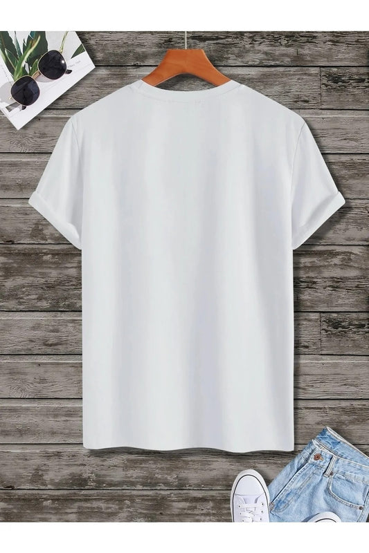 Unisex Beyaz Oversize Tişört – %100 Pamuk Penye – Nasa Logo Baskılı – Rahat Kalıp Yazlık T-shirt