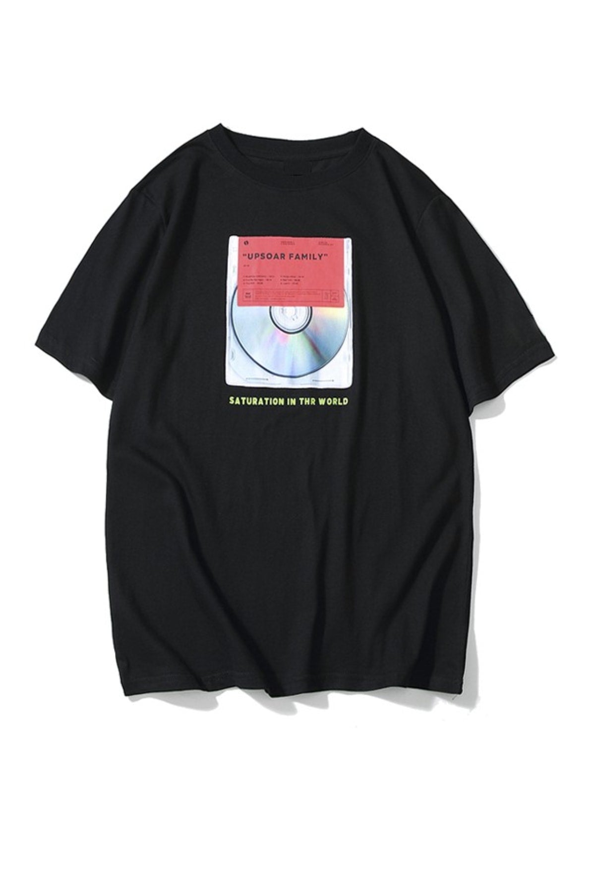 Pamuk Penye Kumaş Baskılı Oversize Beyaz T-shirt